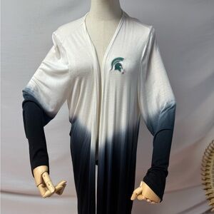 Hunter Green and White Women's Cardigan Michigan State Spartans